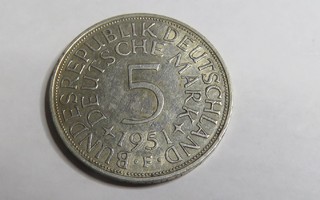 Saksa 5 mark 1951 F