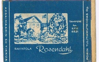 Tulitikkuetiketti Tampere ravintola Rosendahl