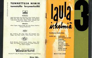 Lauluvihkonen - Laula iskelmiä N:o 3 - 1961