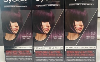 Hiusvärit Syoss Color 3-3 Tummanvioletti (3 kpl)