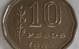 ARGENTINA  10 Pesos v.1964  KM#60    Circ.