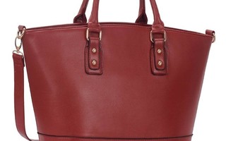 Burgundy Fashion Tote With Long Strap