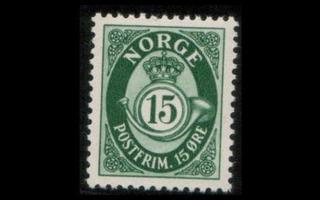 Norja 354 ** Postitorvi 15 öre vihreä (1950)