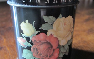 60-luvun ruusukuvioinen vanha maustepurkki Ira Denmark