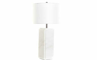 Pöytälamppu DKD Home Decor Valkoinen Polyesteri Metalli Ma