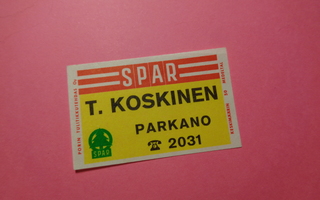 TT-etiketti Spar T. Koskinen, Parkano