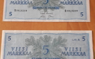5 markkaa 1963 x 2