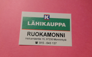 TT-etiketti K Lähikauppa Ruokamonni, Monninkylä