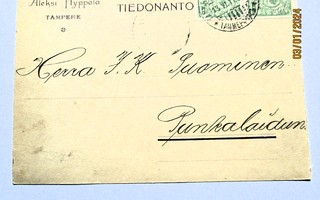 1911 Tampere Aleksi Hyppölä liikekortti