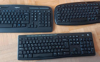 3x langattomat Logitech näppäimistöt