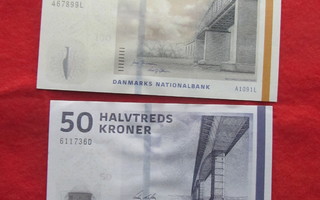 TANSKAN 10-50-100 JA 200 KRONER  SETELIT