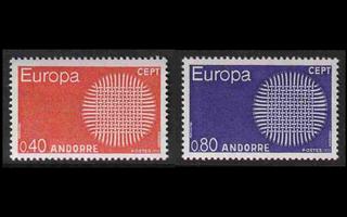 Andorra Fr 222-3 ** Europa (1970)