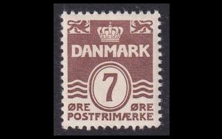 Tanska 259 ** Aaltoviiva 7 öre (1940)