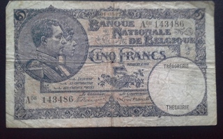 Belgia 5 Francs 1927 seteli (111)