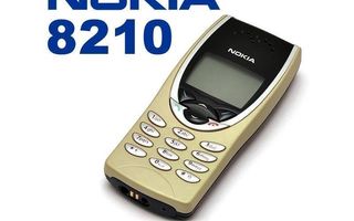 Kullanvärinen Nokia 8210 matkapuhelin jossa hyvä akku!