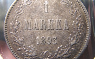 1 markka 1893 siisti Ei Hintavarausta