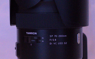 Tamron SP70-200mm f/2.8. Di VC USD G2 Nikonille + Hoya 77mm