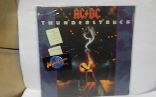 AC DC - THUNDERSTUCK EX+EX+ EU 1990 LP + HUGE POSTER