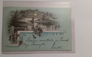 Kuutamo postikortti. Kuopio 28.2.1900.
