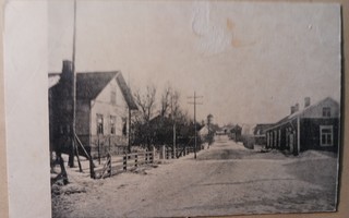 Kankaanpää, kirkonkylän raittia, talvikuva, p. 1980