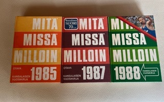 Mitä-Missä-Milloin Kansalaisen Vuosikirjat 1985, 1987, 1988