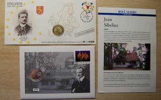 Suomi 2015, Rahakirje  2 ja 10 euro Jean Sibelius HOPEA