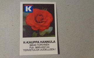 TT-etiketti K K-kauppa Hannula, Torvinen