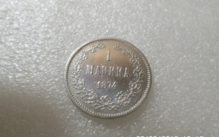 1  mk  1874  hopeaa    siistikuntoinen  kl  8