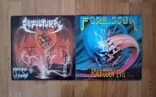 Sepultura - Morbid Visions + Forbidden - Forbidden Evil LP:t