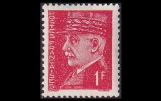 Ranska 521 ** Käyttösarja Pétain 1 Fr (1941)