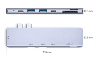 7-in-1 Dual USB-C monitoiminen Hub Macbook