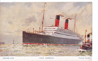 Laiva Carmania Cunard Line 1900-l Varustamo SHO Mainos