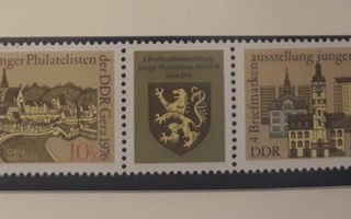 DDR 1976 - Postimerkkinäyttely  ++ välilöpari
