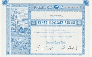 1984 Kansallis-Osake-Pankki, Helsinki pörssi osakekirja