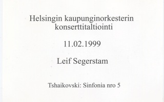 TSHAIKOVSKI • SEGERSTAM • HKO: Sinfonia No. 5 – MINT CD 2000