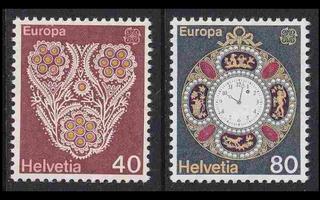 Sveitsi 1073-4 ** Europa taidekäsityöt (1976)