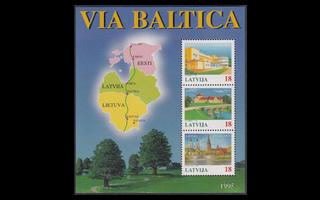 Latvia 396-8BL5 ** Via Baltica (1995)