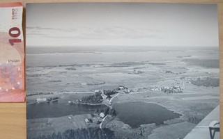 VANHA Valokuva Kauttua Satakunta Ilmakuva n. 1950-luku