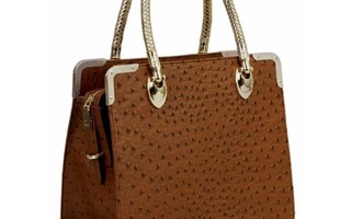 Tan Ostrich Doctor Style Tote Bag