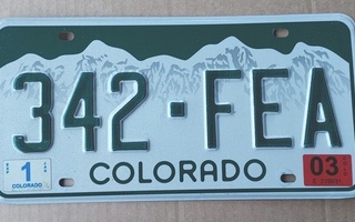 Colorado USA rekisterikilpi FEA Yhdysvallat