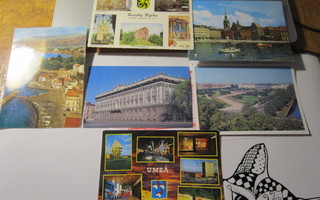 6 kpl postikortti - paikkakunta ja maisema