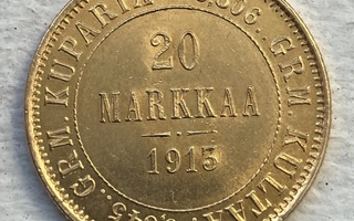 Kultaraha Suomi, Venäjä 20 markkaa 1913 S,kultaa