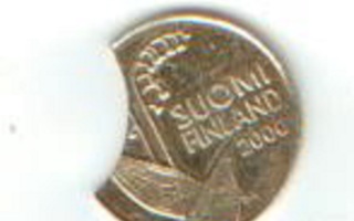Suomi 10 penniä 2000, iso metallin häipymä, rare
