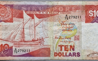 Singapore 10 Dollars 1987 P-20