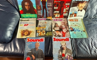 10 kpl Soundi lehtiä 1980-luku