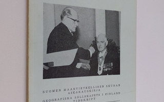 Terra 2/1962 : Suomen maantieteellisen seuran aikakauskirja