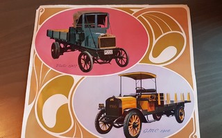 Vanha auto juliste Vabis 1907 ja GMC 1916