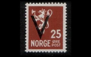 Norja 247y ** V-merkki 25 öre ei vesileimaa (1941)