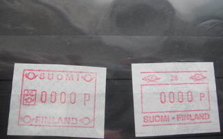 "Frama" 2 erinlaista  "0000" postimerkkiä