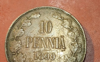 10  penniä  1899   Copper/Kupari *1+